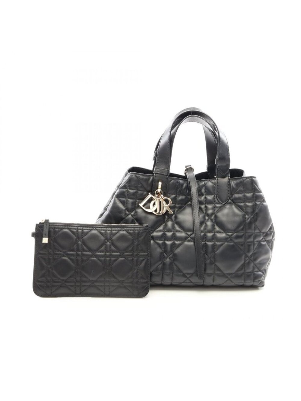 Dior Handbag Toujours Medium Macro Cannage Black Leather Bag